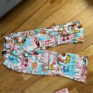 Fruit design flowy pants